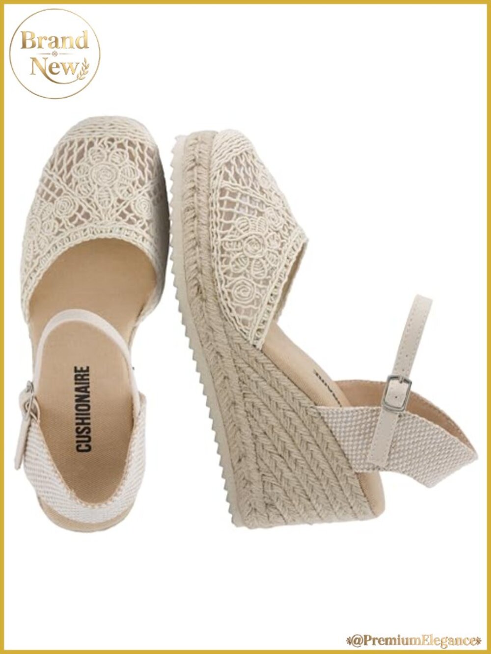 Cushioned Espadrille Wedge Sandals with Ankle Strap and Closed Toe